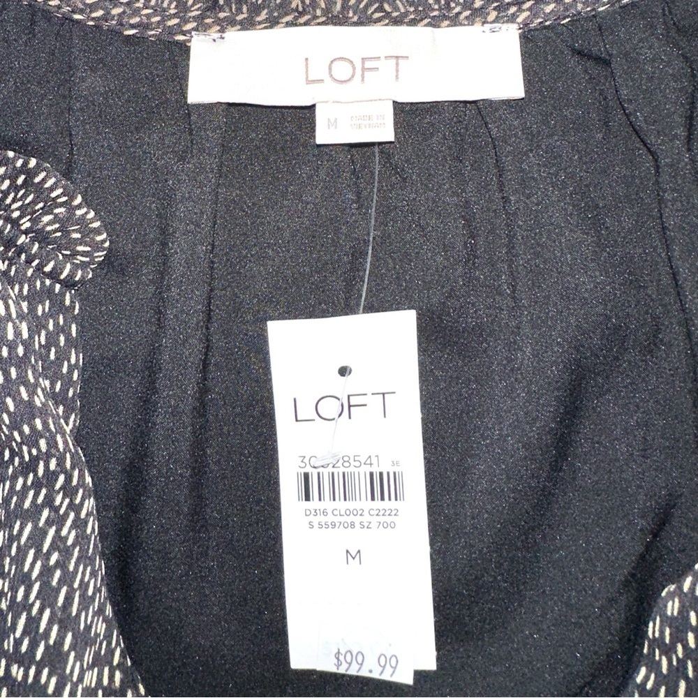 Loft Split Neck Tiered Midi Dress - Picture 8 of 10